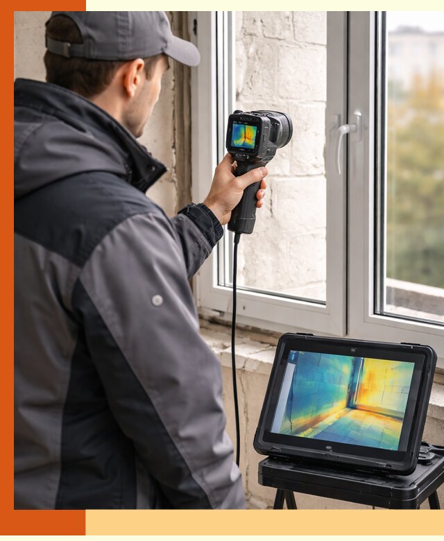Тепловизионное обследование дома в Губахе для выявления утечек тепла